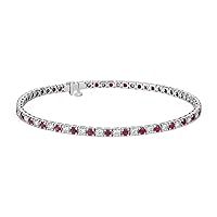 Sterling Silver 925 Round 4.00mm With Natural Zircon Tennis Bracelet | Sterling Silver 925 With Rhodium Plated | Bracelet For Woman and Girls | It is Always Nice to Have a Bracelet for Any Occasion