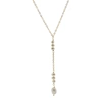 14k Gold -Filled Cable Chain Y-Necklace with Pearl Drop Center, 18