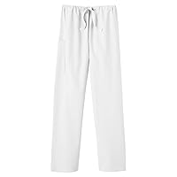 14020 Adult's Drawstring Pant White Large Short