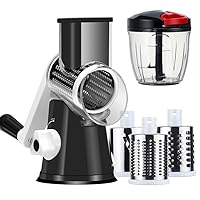 Cambom Cheese Grater Shredder with 3 Multi Blades & Manual Food Vegetable Chopper Onions Garlic Cutter 900ML with Hand String