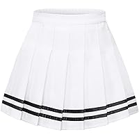 Women's Girls High Waist School Uniform Pleated Skirt with Shorts, 2 Years - US XL