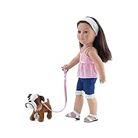 Emily Rose 18-inch Doll Pet Bulldog Dog Puppy with Accessories | 18-in Doll Accessory - Compatible with 14