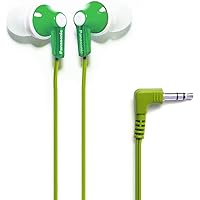 Panasonic ErgoFit Wired Earbuds, In-Ear Headphones with Dynamic Crystal-Clear Sound and Ergonomic Custom-Fit Earpieces (S/M/L), 3.5mm Jack for Phones and Laptops, No Mic - RP-HJE120-G (Green)