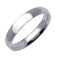 Gemini Dome Court Shape Silver Color Solid Titanium Couple Anniversary Wedding Ring 4mm Valentine Day Gift