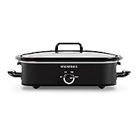 Magnifique 4-Quart Slow Cooker with Casserole Manual Warm Setting - Perfect Kitchen Small Appliance for Family Dinners, Dishwasher Safe Crock, Black