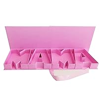 WENPACK Empty Mother's Day Gift Box MAMA Cardboard Letter Shaped Fillable Chocolate Strawberry Flower Arrangement (MAMAPINK)