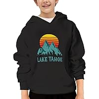 Unisex Youth Hooded Sweatshirt Retro Lake Tahoe Cute Kids Hoodies Pullover for Teens