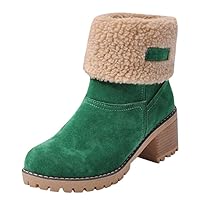 LICE--EN Womens Comfort Warm Fur Lined Boots Winter Snow BootsGrip Sole Winter Warm Ankle Womens Boots Trainers Shoes (Color : B, Size : 37EU)