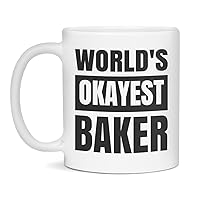 World's Okayest Baker Mug-Okayest Baker, 11-Ounce White