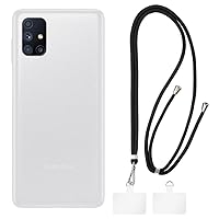 Samsung Galaxy M51 M515F/DSN Case + Universal Mobile Phone Lanyards, Neck/Crossbody Soft Strap Silicone TPU Cover Bumper Shell for Samsung Galaxy M51 M515F/DSN (6.7”)