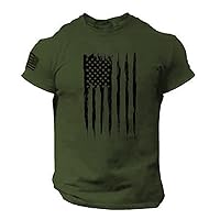 Mens American Flag T-Shirt 4th of July T-Shirts Star Camouflage Printed Graphic Short Sleeve Summer Top Work Out Shirts