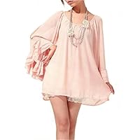 Chiffon Tiered Bat Sleeves Lined Blouse TOP Plus 1x-6x