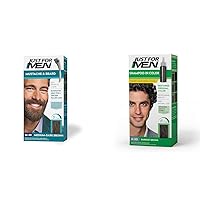 Just For Men Mustache & Beard, Beard Dye for Men with Brush Included for Easy Application & Shampoo-In Color (Formerly Original Formula), Darkest Brown, H-50, Pack of 1