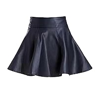 A-Line Skirts Autumn Above Knee Leather Skirt Woman High Pu Lined Spring Skirt