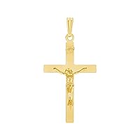 14K Real Gold Filled Cross Pendant – Nice Simple Faith Jewelry Necklaces Gift for Boy Women Girl Men