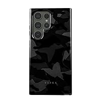 BURGA Phone Case Compatible with Samsung Galaxy S23 Ultra - Hybrid 2-Layer Hard Shell + Silicone Protective Case -Night Urban Black and White Camo Camouflage - Scratch-Resistant Shockproof Cover