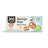 365 by Whole Foods Market, Bag Storage Double Zipper Quart, 50 Count