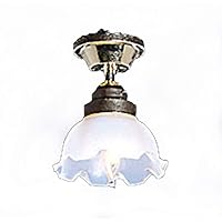 Dollhouse Miniature Ceiling Lamp with Large Fluted Shade