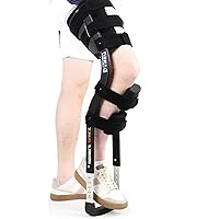 Crutches, Single Leg Bracer,Assistive Device Walking with one Leg, Supports Broken, Ankle Sprain Portable Calf Fracture Walking Single Leg Walking Aid, Hands-Free Crutches