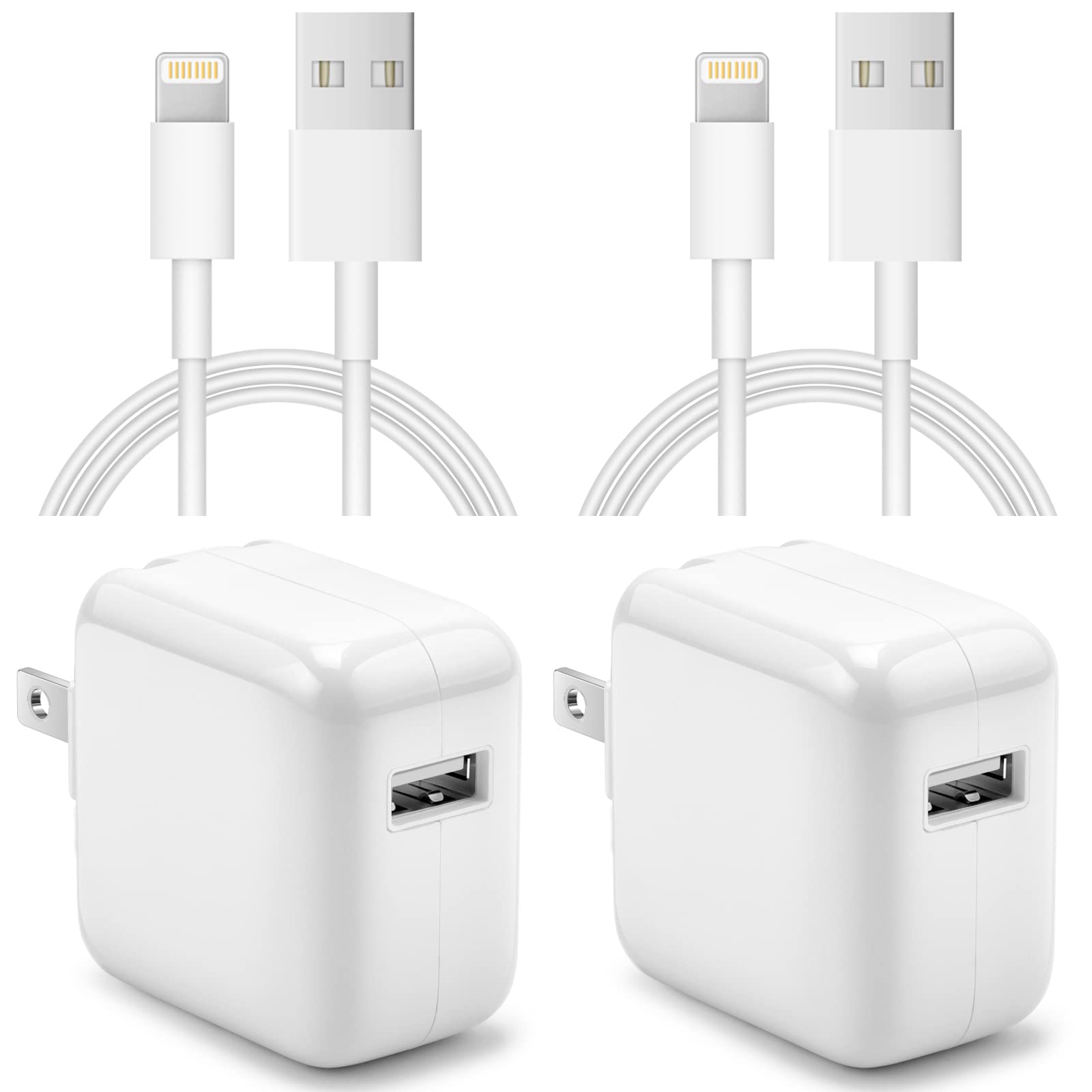 Mua iPad Charger iPhone Charger【Apple MFi Certified】 [2-Pack] 12W USB Wall  Charger Foldable Travel Plug Block with 6FT USB Flat Ribbon Cable  Compatible with iPad iPhone, iPad, Airpod trên Amazon Mỹ chính