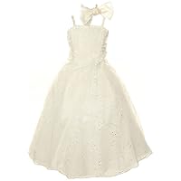 Little Girls Organza Two Tone Sequin Embroidery Flowers Girls Dresses