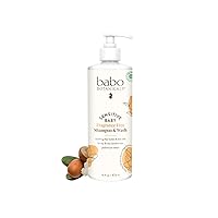 Babo Botanicals Sensitive Baby Fragrance-Free 2-in-1 Shampoo & Wash - Shea Butter, Calendula & Aloe Vera - EWG Verified - Cruelty-Free - Vegan - Pediatrician Tested - For Babies & Kids