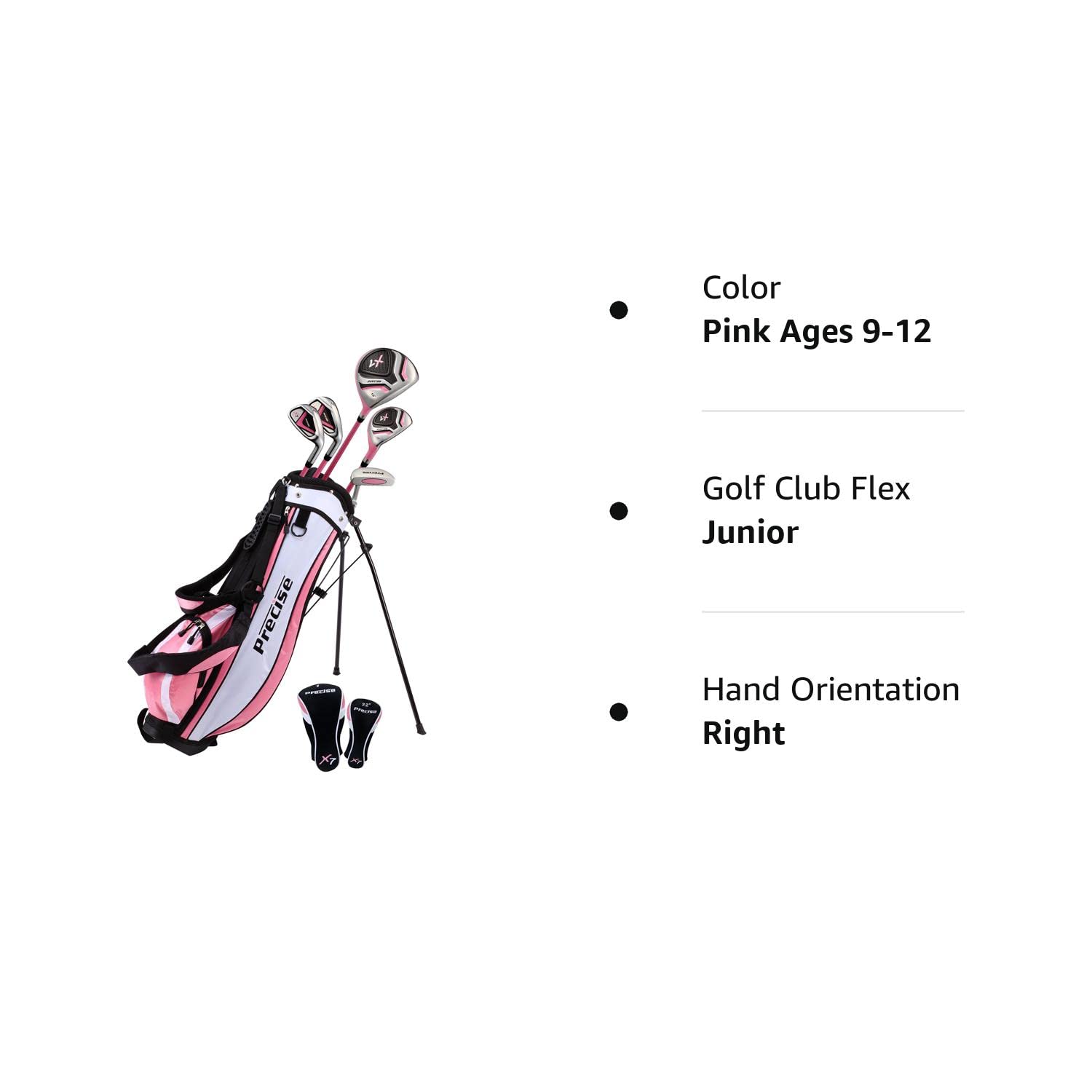 PreciseGolf Co. Precise X7 Junior Complete Golf Club Set for Children Kids - 3 Age Groups Boys & Girls - Right Hand & Left Hand!