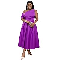 AOMEI Women Cold Shoulder A Line Dresses Ruched High Wrap Waisted Elegant Going Out Dress Womens Long Evening Gowns
