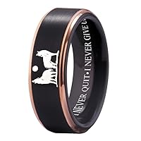 Wolf Ring Howling Wolves Ring Moon Ring I Am Wolf Ring Wolf Design for Wedding Ring -Free Customized Engraving