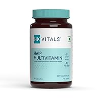 HK Vitals Hair Vitamin with DHT Blockers, Omega & Biotin, Supports Keratin Synthesis & Helps Reduce Hair Fall, 60 Multivitamin Capsules