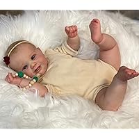 Angelbaby Lifelike Reborn Toddler Dolls, 24 inch Soft Weighted Reborn Silicone Baby Dolls Mouth Open Life Size Detailed Painting New Born Babies with Clothes for Girls Gifts
