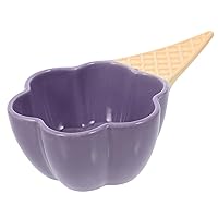 BESTOYARD Ice Cream Shaped Bowl, Ceramic Dipping Sauce Bowls Appetizer Dish Sundae Cups Dessert Bowls for Drinks Yogurt Fruits Snacks for Summer Holiday Parties Purple