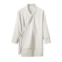 Black White Cotton Linen Jacket Loose Plus Size Long Cardigan Kimono Outerwear Jackets And Coats