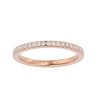 Certified 14K Round Cut 44 pcs Natural Diamond (0.36 Carat) Ring White/Yellow/Rose Gold Wedding Ring For Women, Girl