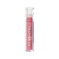 Tower 28 ShineOn Milky Lip Jelly, PISTACHIO | Non-Sticky, Vegan Lip Gloss in Milky Nude Pink | Moisturizing Apricot and Raspberry Seed Oil | Clean, Cruelty Free
