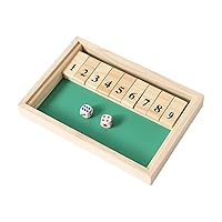 Wooden Digital Board Shut Box Classic Dice Game Double Flip Board Toy Flip Block Board 2 Players Entertaining for Family Friend