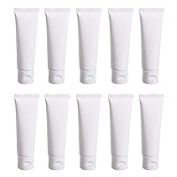 20PCS 100ml/3.4oz Plastic White Empty Refill Cosmetic Packing Bottle Jars with Flip Cover Makeup Water Cleanser Shower Gel Emulsion Lotion Liquid Sample Storage Container