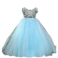 Princess Toddler Infant Girls Pageant Prom Evening Dresses for Little Girl Teens Juniors Tulle Crystal Ball Gown