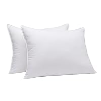 Amazon Basics Down-Alternative Pillows, Soft Density for Stomach and Back Sleepers - 20 x 36 inches, 2-Pack, White