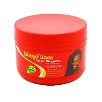 AmPro Shine-n-Jam Magic Fingers Gel for Braids - Provides Firm Hold with Non-Greasy Shine - Strengthens Hair with Silk Proteins - Works on Any Hair Texture to Create Multiple Styles - 8 oz