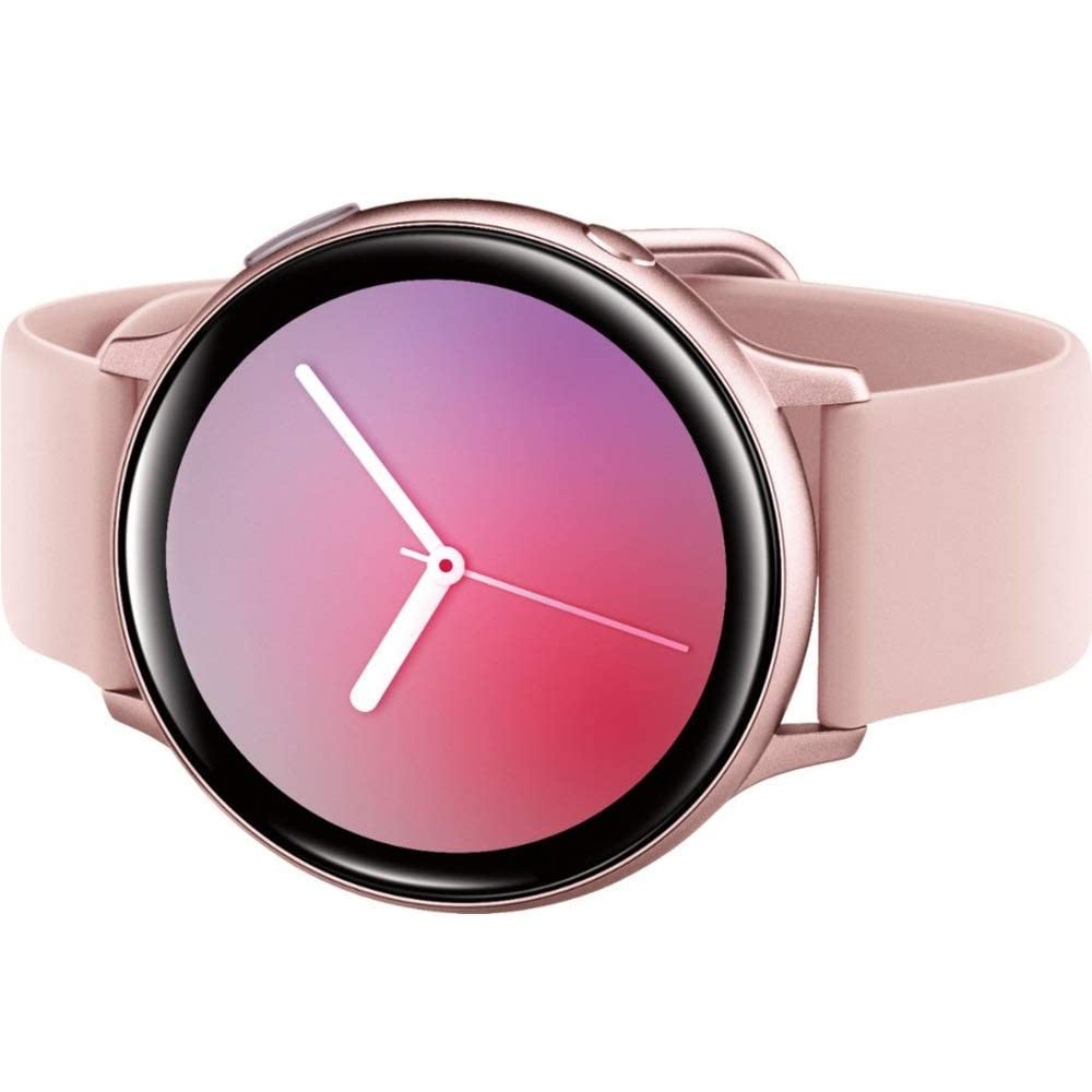 Samsung Galaxy Watch Active2 (Silicon Strap + Aluminum Bezel) Bluetooth - International,Multisport Tracker (Pink Gold, R820-44mm) (Renewed)