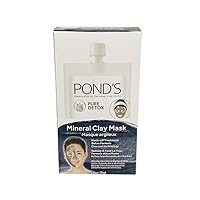 Pure Detox Mineral Charcoal Clay Mask with 100% Natural Moroccan Clay, 0.28 oz (6 Sachets)