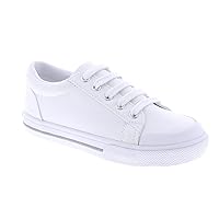 FOOTMATES Taylor Lace-Up Canvas Flats Boys and Girls Shoes - Tennis Sneakers with Wide Toe Box, Custom-Fit Insoles, Vulcanized Outsoles - for Toddlers and Little Kids, Ages 1-8