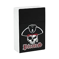 Pirate Captain Skull Flip Open Cigarette Case for Women Men Plastic Cigarette Box Holder Pocket Cigarettes Storage Container