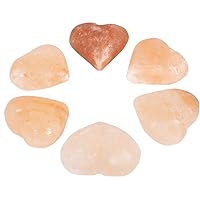 Heart Massage Stone, Pink Crystal Hand-Carved Stone for Massage Therapy, Deodorant and Salt and Sugar Scrubs, 2.75” W x 3” H x 1.5” D (Pack of 6)