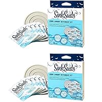 SinkSuds Laundry Detergent Travel Size Liquid Soap TSA Compliant Safe for All Fabrics 12 Packets & 2 Sink Stoppers