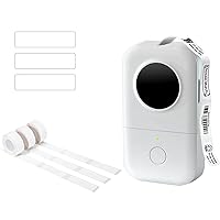 Memoking D30 Label Maker with 3 Rolls of White 15x40mm/0.59x1.57inch D30 Labels for Home, Office and Business
