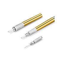 Pinkiou Microblading Pen for Eyebrow Henna Makeup Brow Lamination Pen with Sterilized Blade Hair Stroke Brow Embroidery