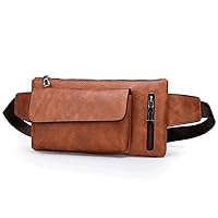 PU Leather Chest Fanny Pack Single Shoulder Crossbody Bag Small Backpack Sports Chest Bag