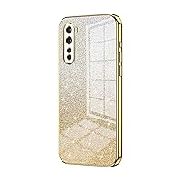 Compatible with OnePlus Nord-N20-5G/A96/Reno 7Z Case,Clear Glitter Electroplating Hybrid Protective Phone Cover,Slim Transparent Anti-Scratch Shock Absorption TPU Bumper Case (Color : Gold)